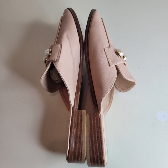 Catherine Malandrino Quentin Pink Mule with Faux Pearls Slip on Flats Size 8 - Picture 6 of 9